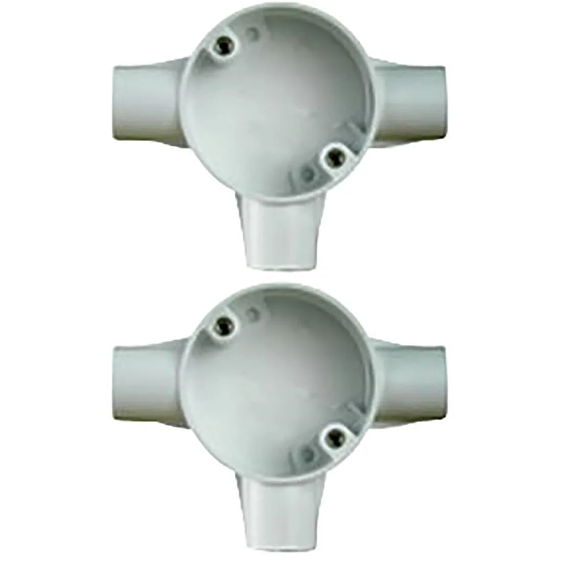 20mm White Conduit Tee Box Pack of 2