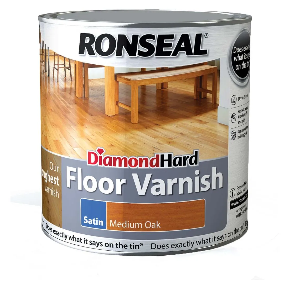 Ronseal Diamond Hard Floor Varnish Satin 2.5L