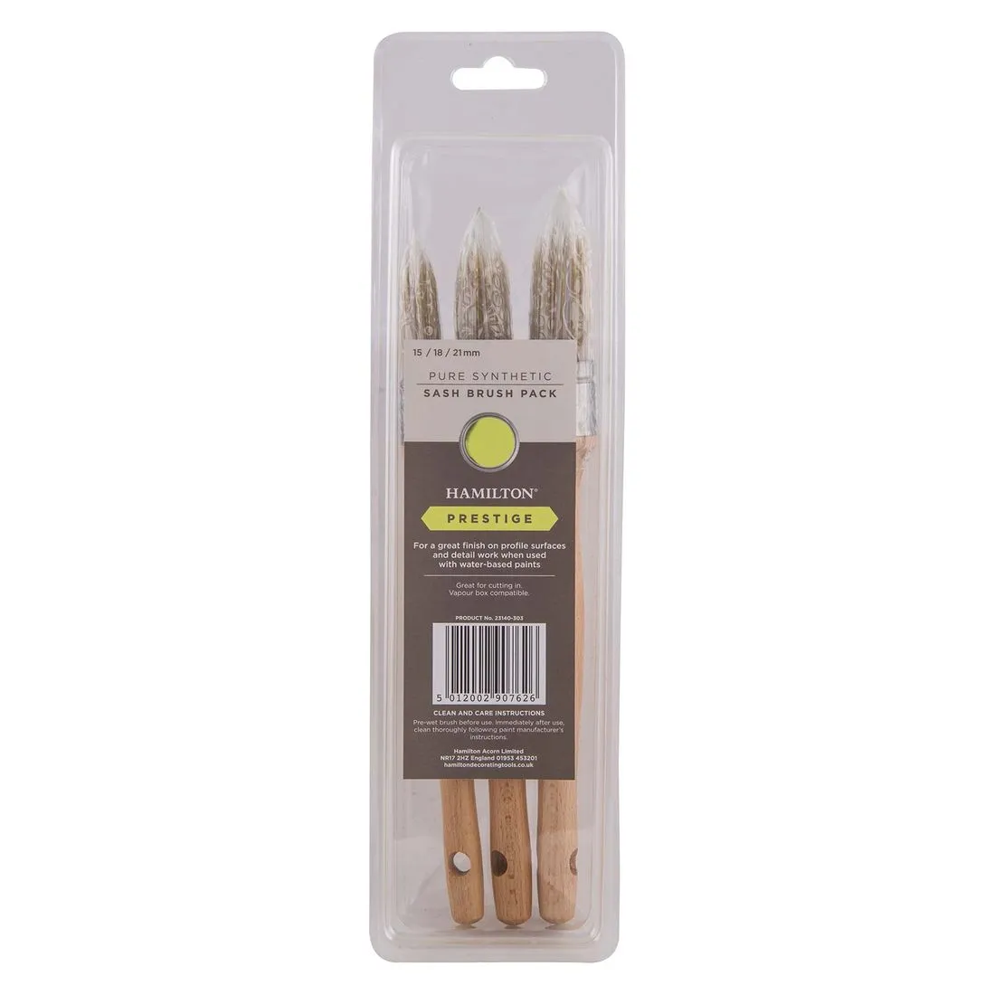 Hamilton Prestige Synthetic Sash Brushes Pack of 3