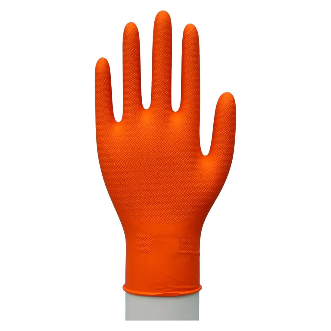 Disposable Orange Grip Nitrile Gloves