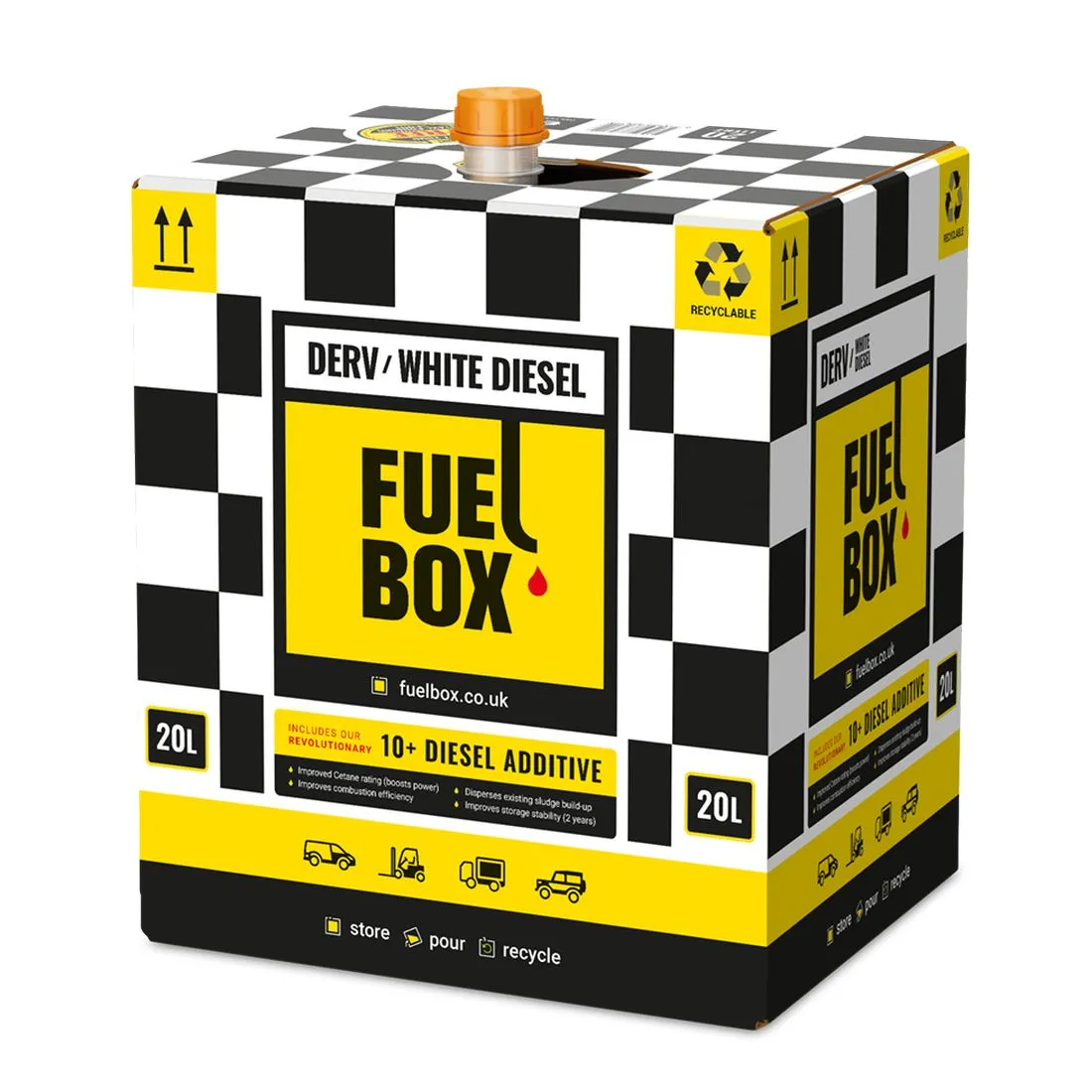 DERV White Diesel with 10+ Additive 20L Fuel Box 96 Pack