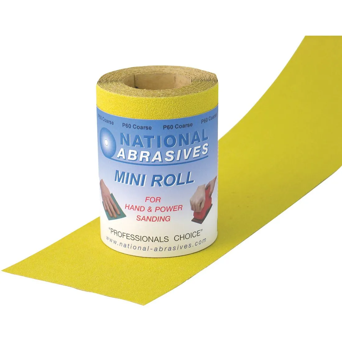 P150 Grade Fine Yellow Aluminium Oxide Abrasive Roll 115mm x 5m