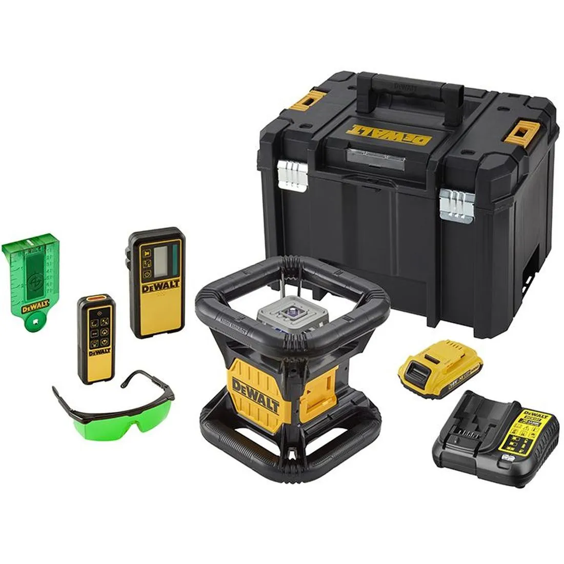 DEWALT DCE079D1G Green Rotary Laser Kit 18V 1 x 2.0Ah Li-ion