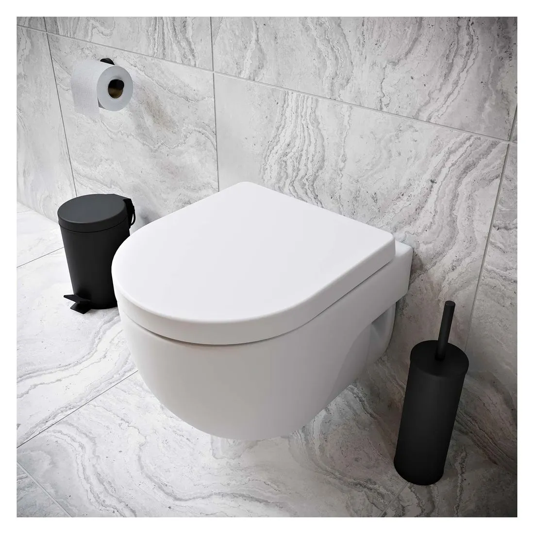 Croydex Eyre Flexi Fix Soft Close D-Shape Toilet Seat
