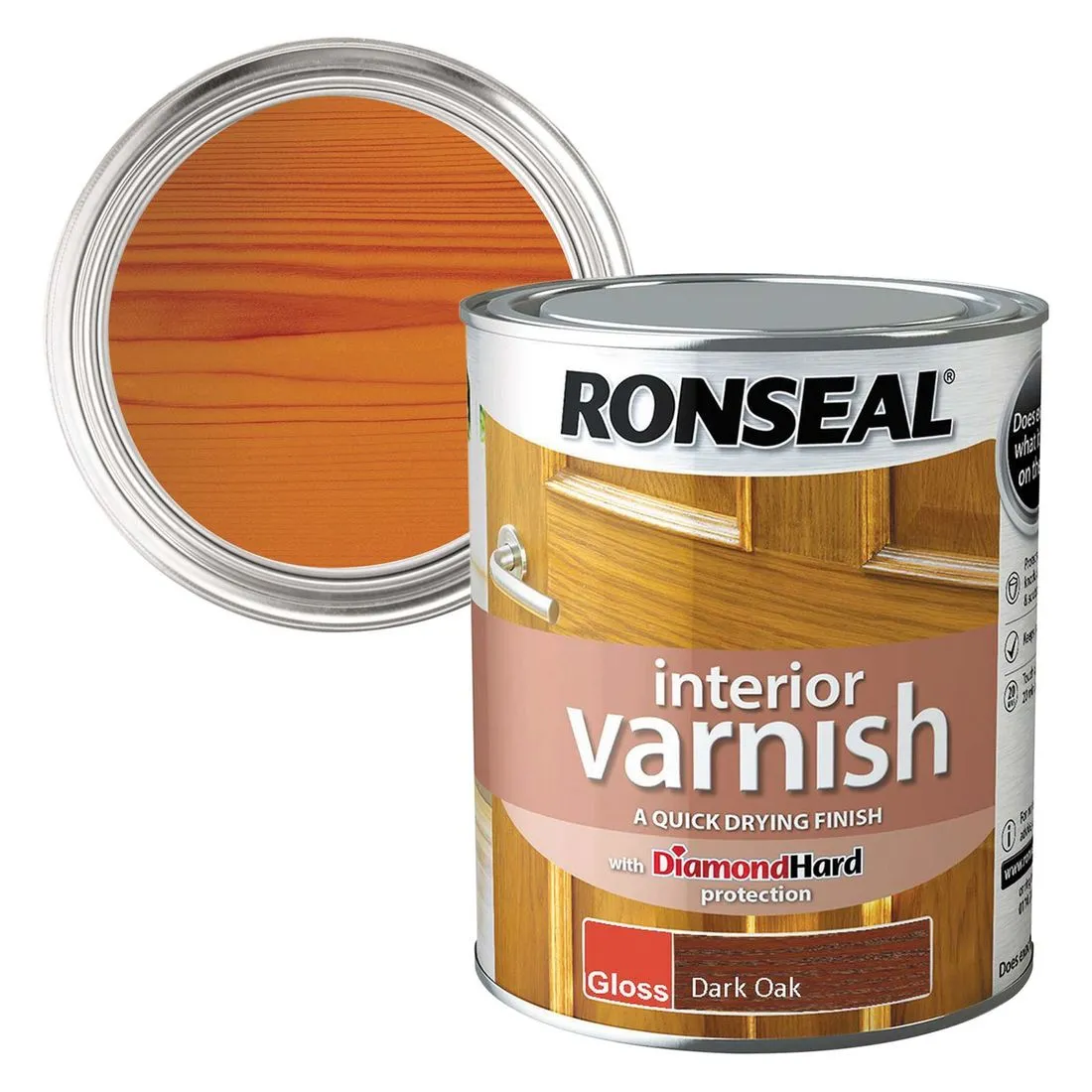 Ronseal Interior Varnish Dark Oak Gloss 750ml