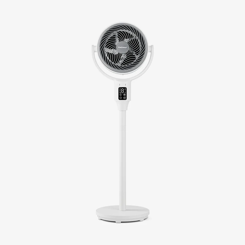 AirFlo 43 Inch Hybrid Pedestal Fan - Ultra-Quiet Air Circulator - White/Grey-309990