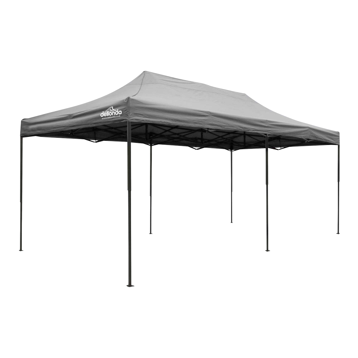 Dellonda Premium 3x6m Pop-Up Gazebo, Heavy Duty Water-Resistant Fabric, Carry Bag & Weights - Grey