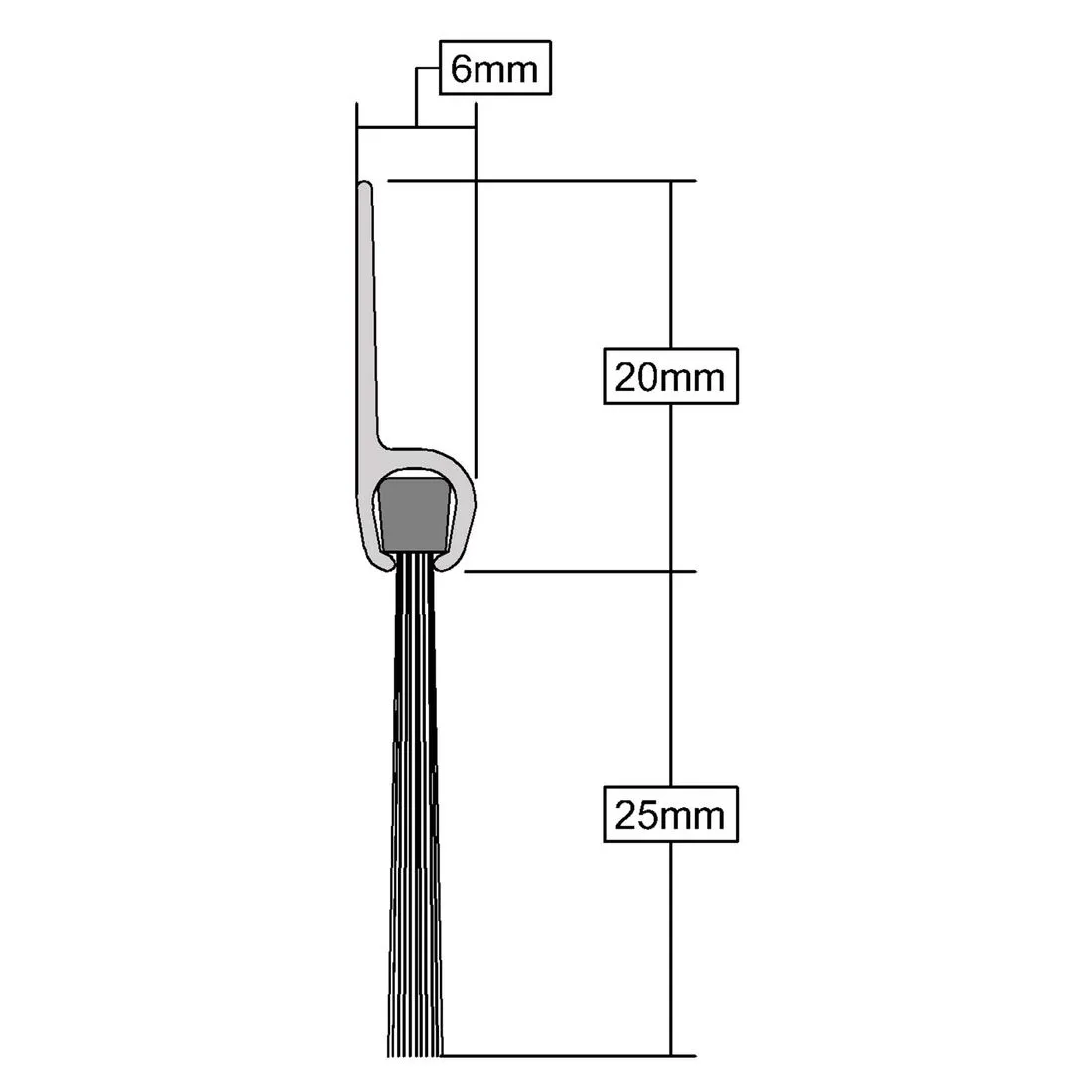 Stormguard Brush Bottom Door Seal 914mm Brown