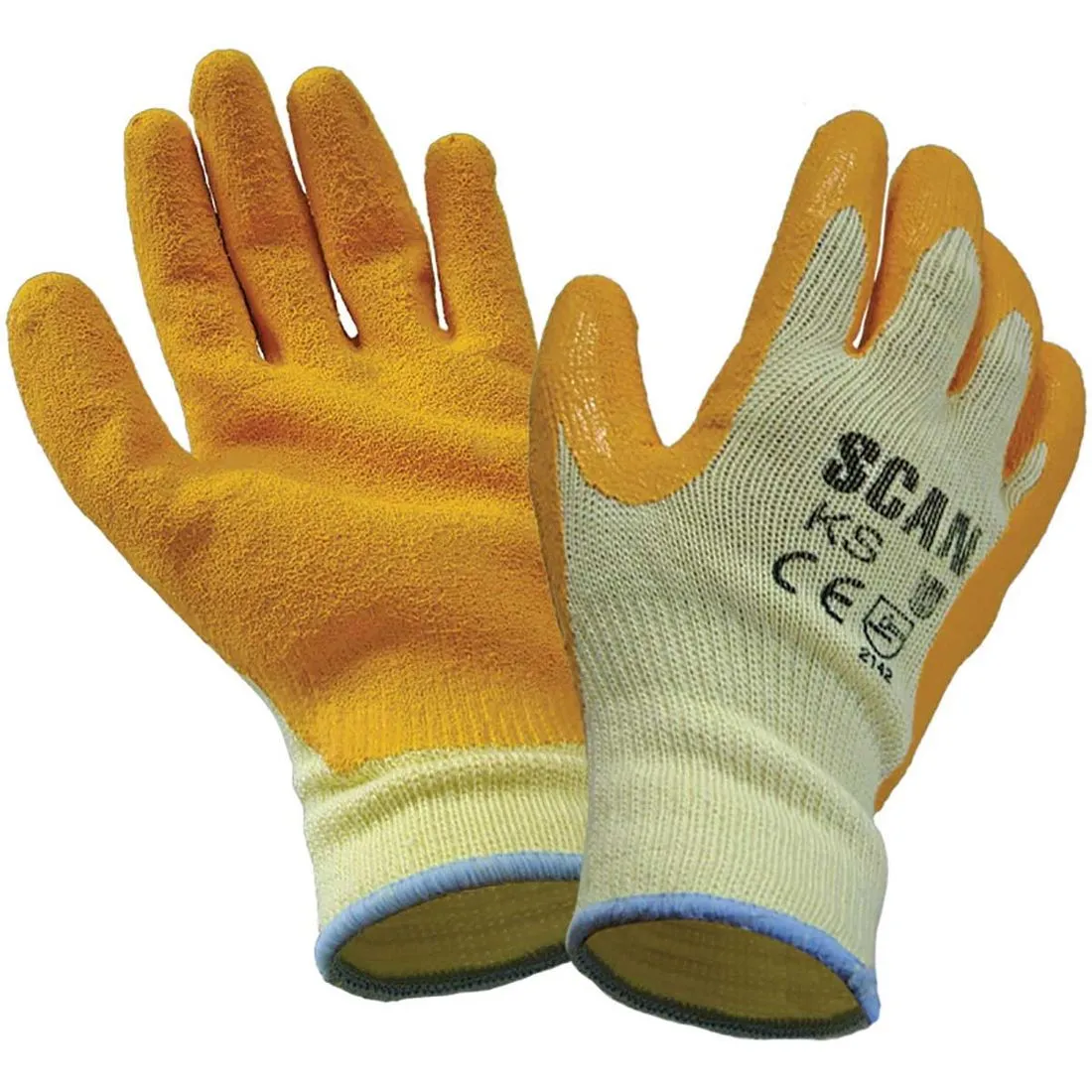 Knit Shell Latex Palm Gloves Size L