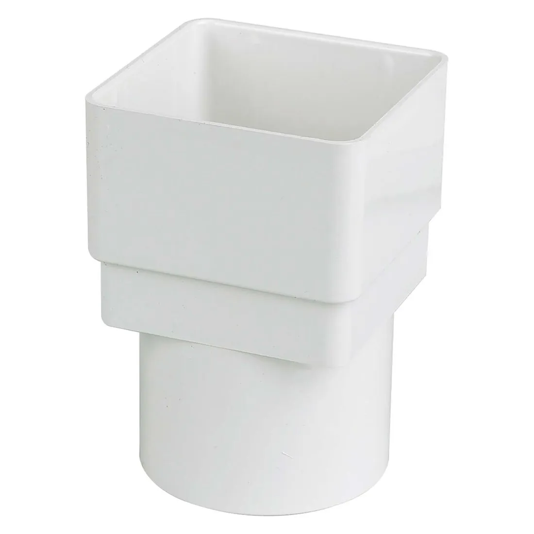 FloPlast White Square to Round Downpipe Adaptor