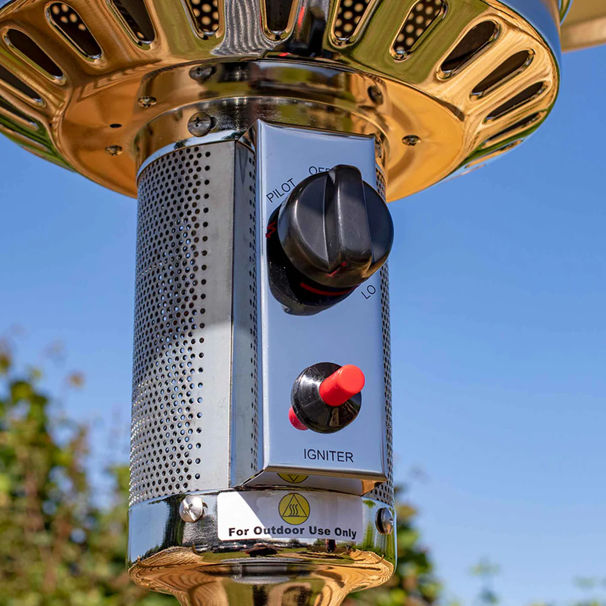 Dellonda Freestanding Gas Patio Heater 13kW with Wheels - Stainless Steel