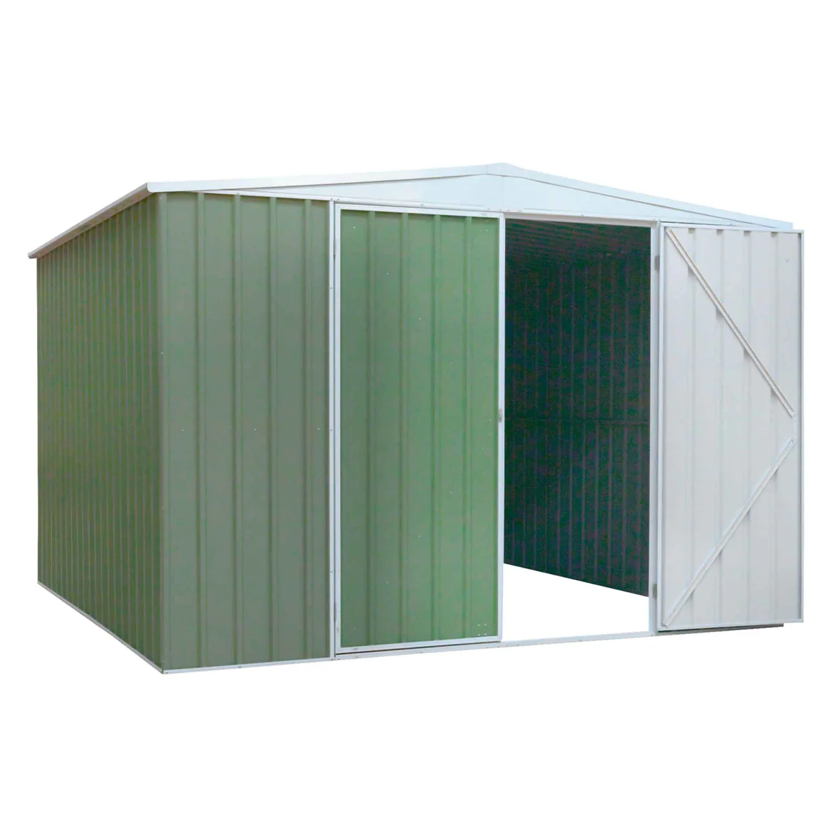 Dellonda Galvanized Steel Green Storage Shed Apex Style Roof