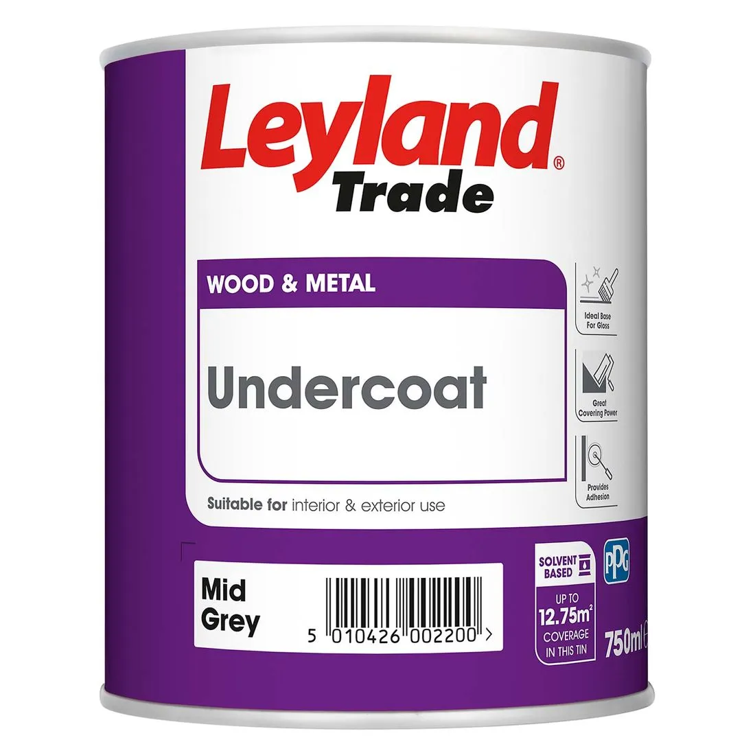 Leyland Trade Undercoat Mid Grey 750ml