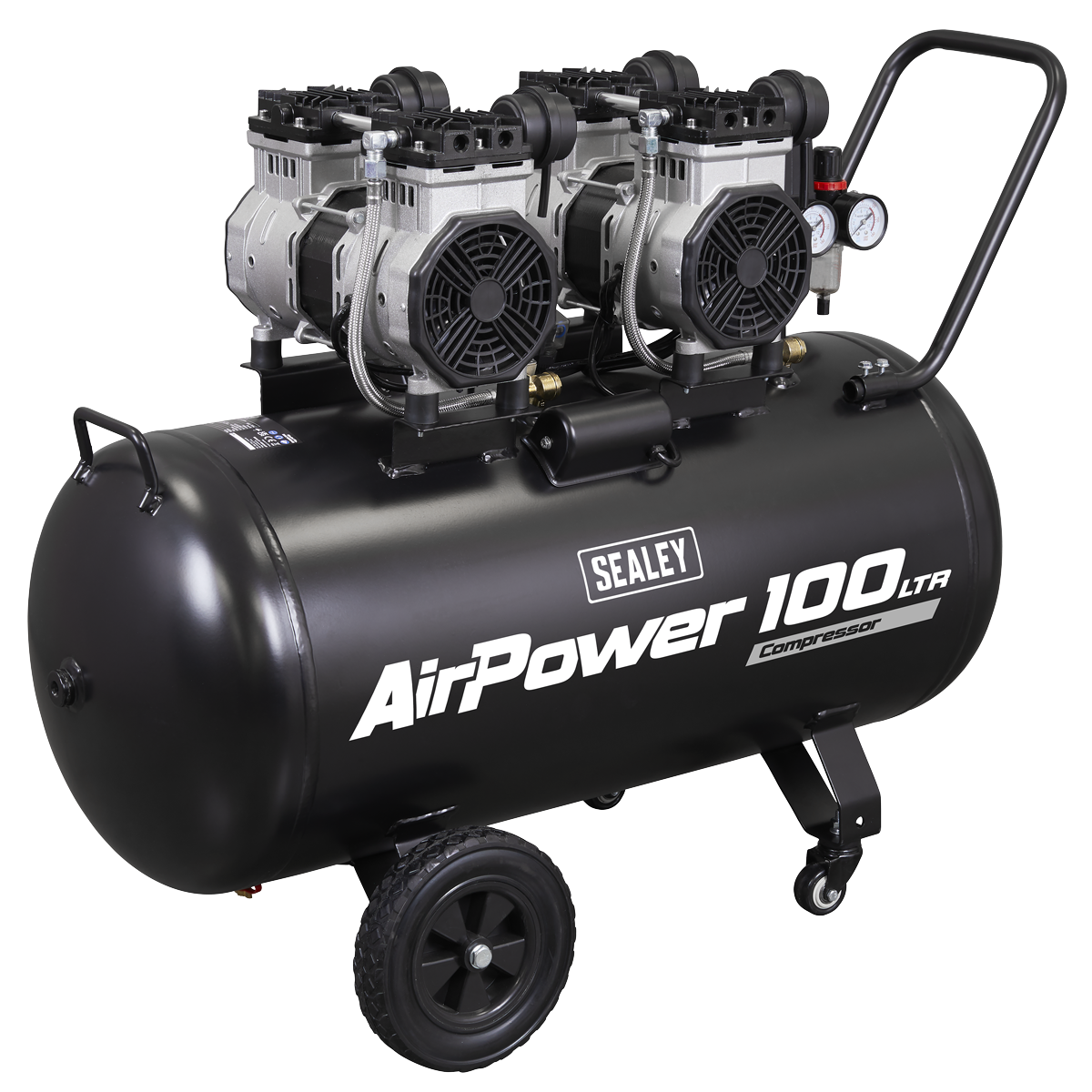 100L Oil Free Low Noise Direct Drive Air Compressor 2 x 2HP