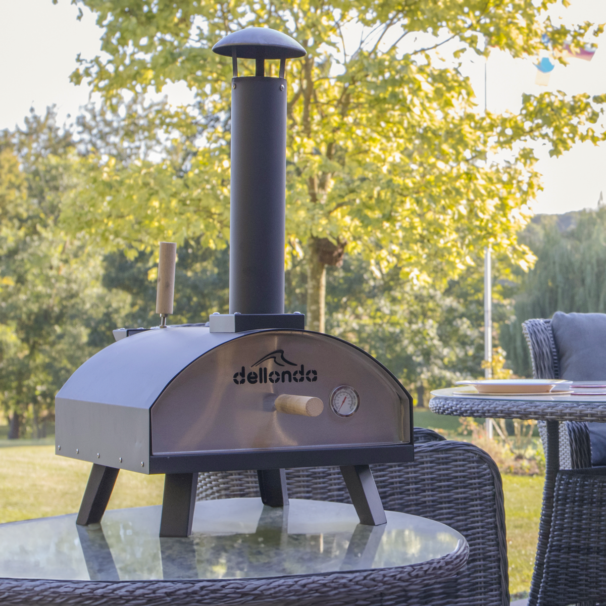 Dellonda Wood-Fired Pizza Oven 14" - Stainless Steel