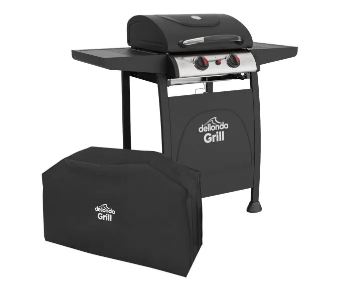 Dellonda Burner Gas BBQ Grill with Piezo Ignition, Thermometer & Cover