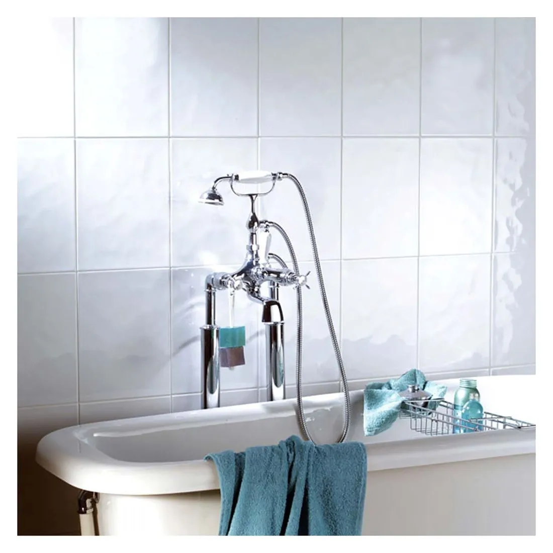 Bumpy Gloss White Ceramic Wall Tile 200 x 250mm