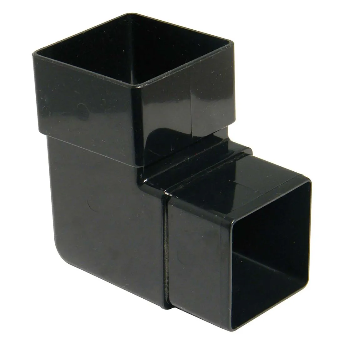 FloPlast Black 65mm Square Downpipe 92.5 Degree Offset Bend