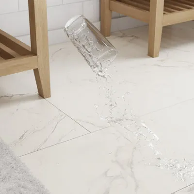 Elegance White Marble Tile Effect Laminate Flooring 2.53m²