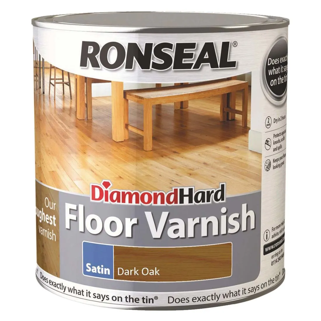 Ronseal Diamond Hard Floor Varnish Satin 2.5L