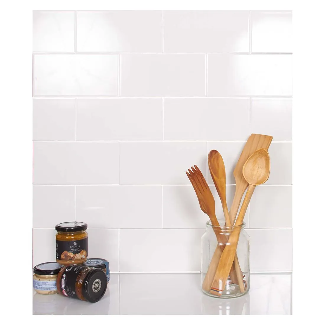Liso Gloss White Ceramic Wall Tile 100 x 200mm