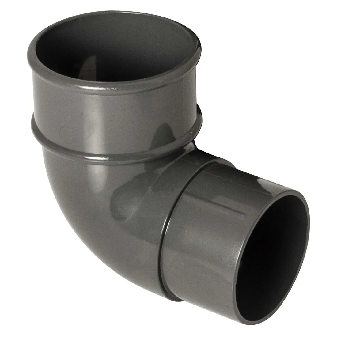 FloPlast Anthracite Grey 68mm Round Downpipe 92.5 Degree Offset Bend