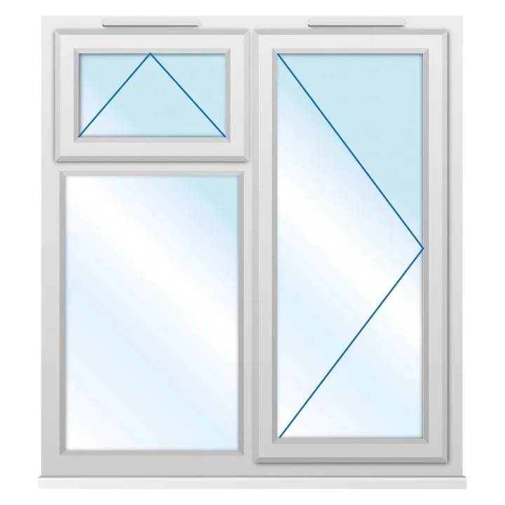 uPVC Window Clear Glazed Right Hung with Top Opening Window 1190 x 1190mm