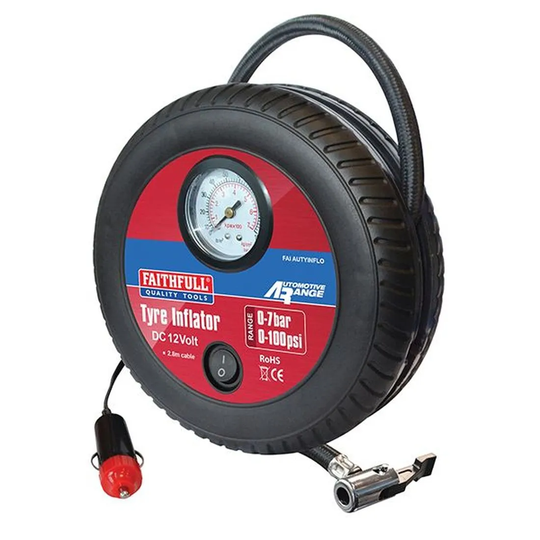 Faithfull Low Volume Tyre Inflator 12V