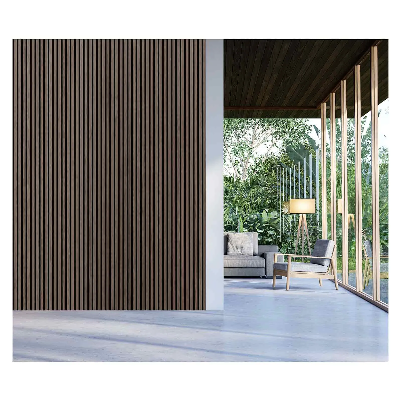 Premium Walnut Acoustic Panel 2440 x 605 x 22mm
