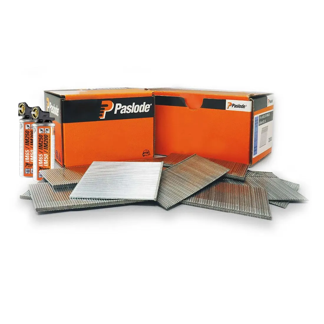 Paslode IM65 STRAIGHT Brad Fuel Pack F16 x 63mm Galvanised Qty 2000 and 2 Fuel Cells
