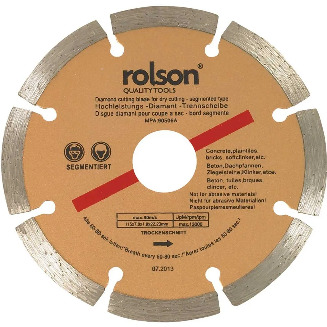 Rolson Diamond Cutting Disc 115mm