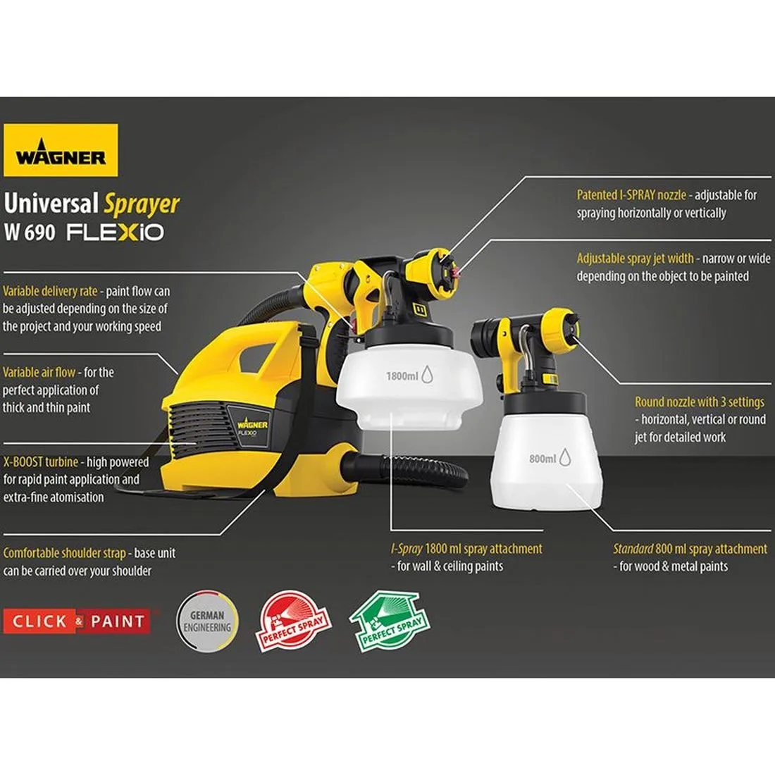 Wagner W 690 FLEXiO Universal Sprayer 630W 240V