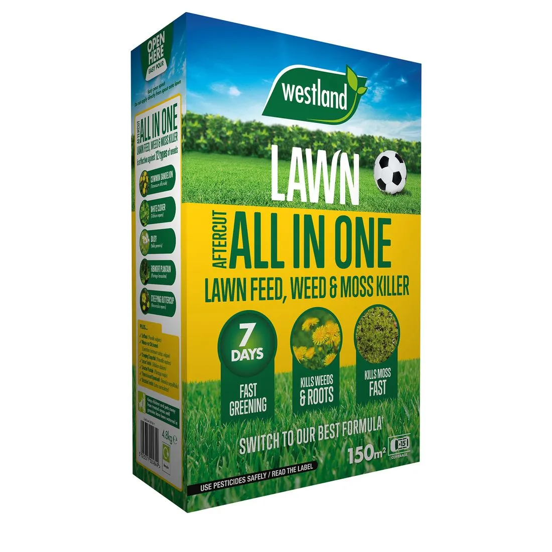 Aftercut All-in-One Lawn Feed, Weed and Moss Killer 150m2