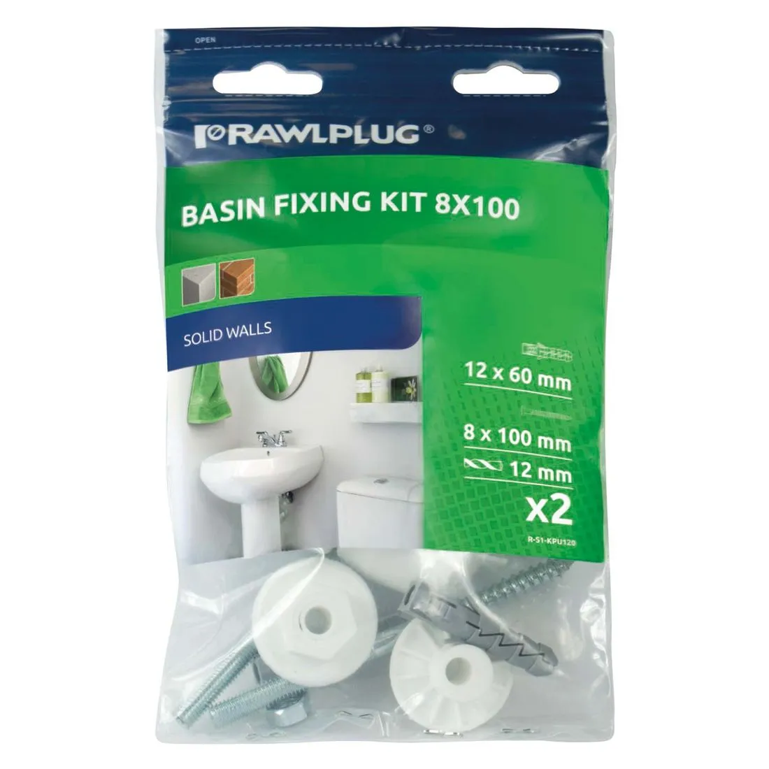 Rawlplug Basin Fixing Kit Pack 2