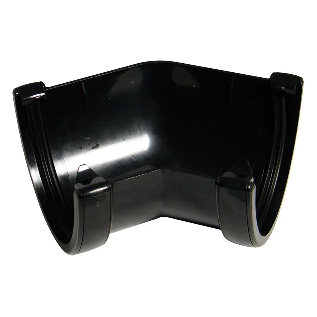 FloPlast Black Hi-Cap 115mm Half Round 135 Degree Gutter Angle
