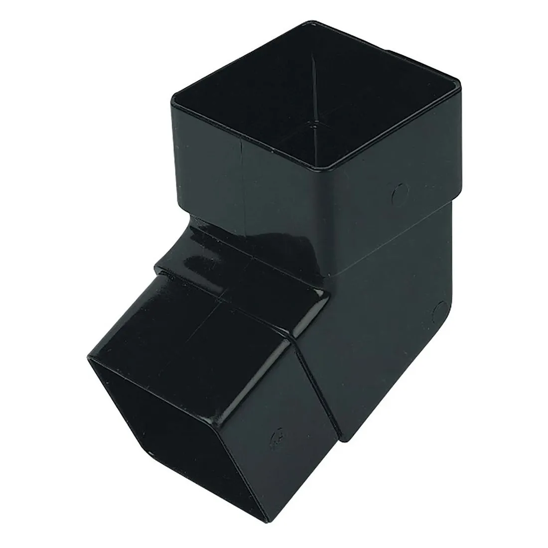 FloPlast Black 65mm Square Downpipe 112.5 Degree Offset Bend