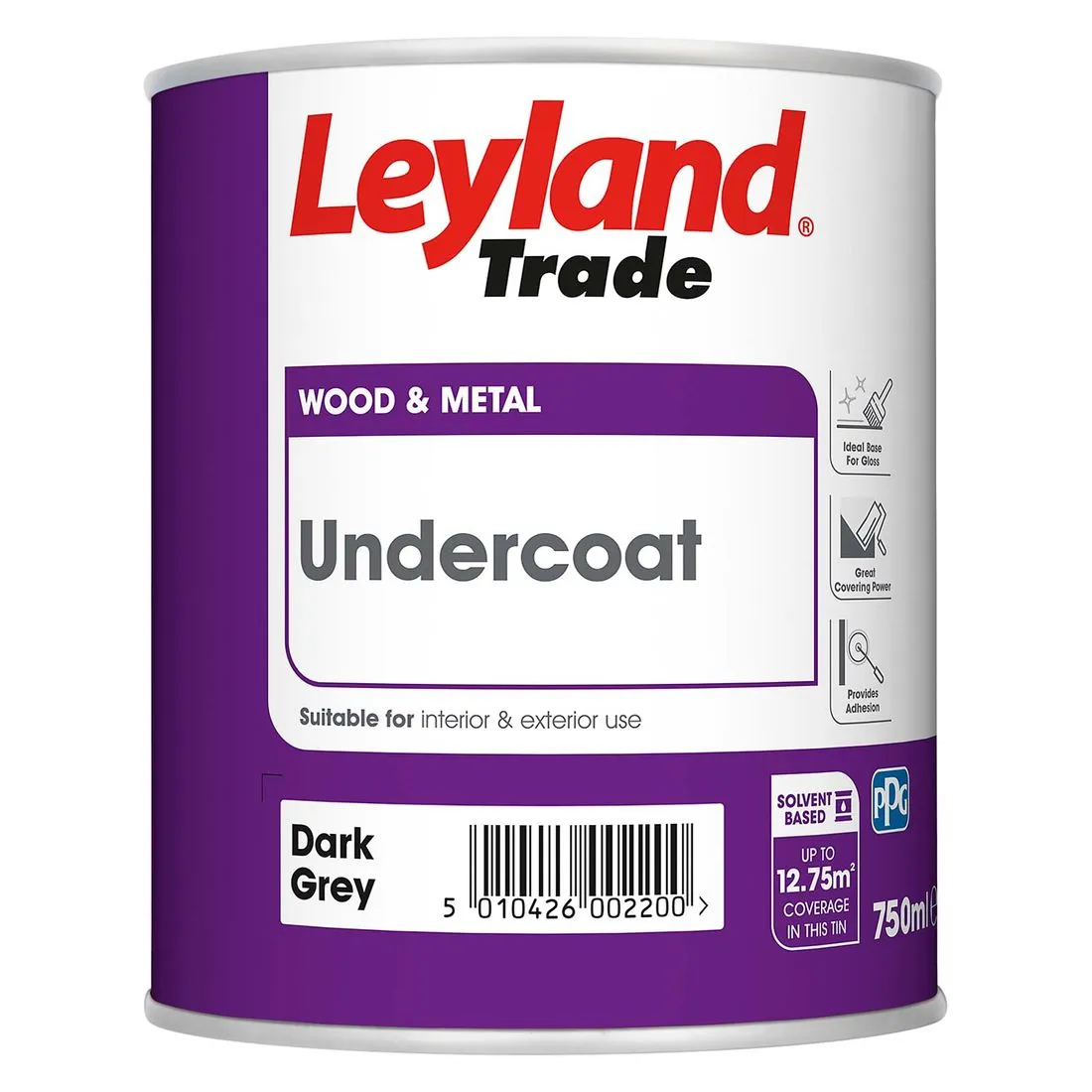 Leyland Trade Undercoat Dark Grey 750ml