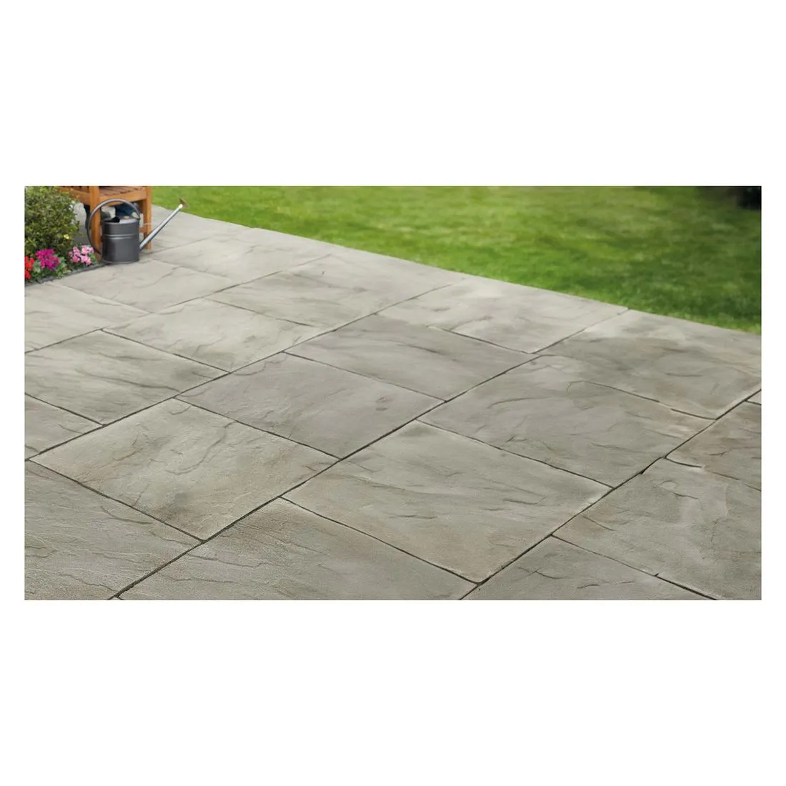 Trade Pack Pallet of 60 Stonemarket Ryton Riven Utility Slab Grey 450 x 450 x 32mm