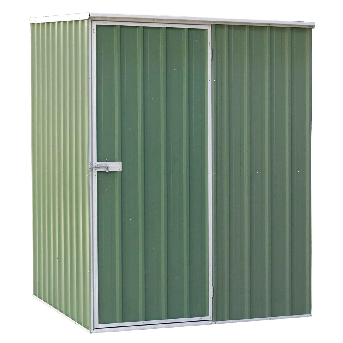 Dellonda Galvanized Steel Green Storage Shed Pent Style Roof