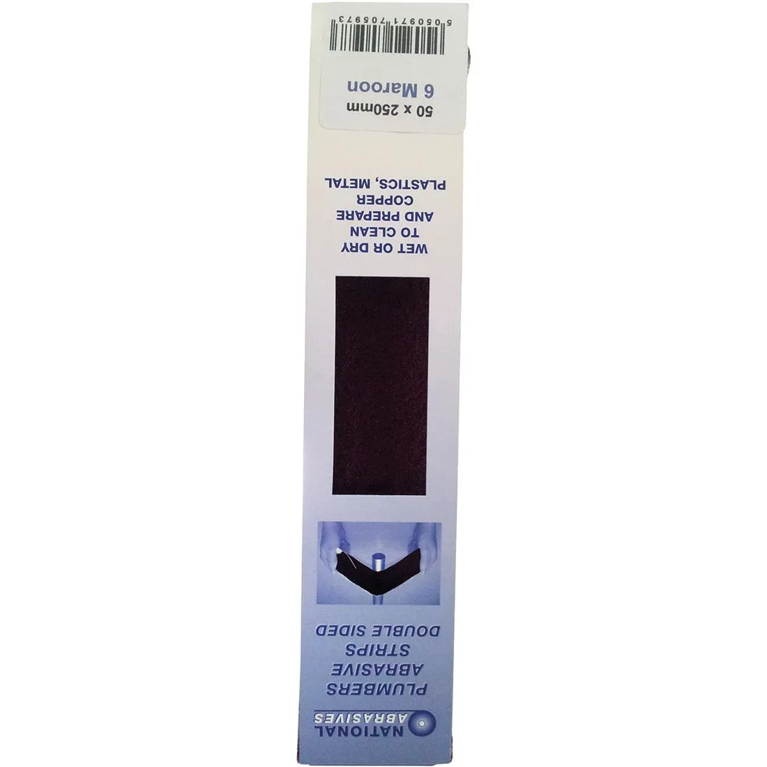 Abrasive Plumbing Strips Fine Grade Maroon 250 x 50mm Pack 6