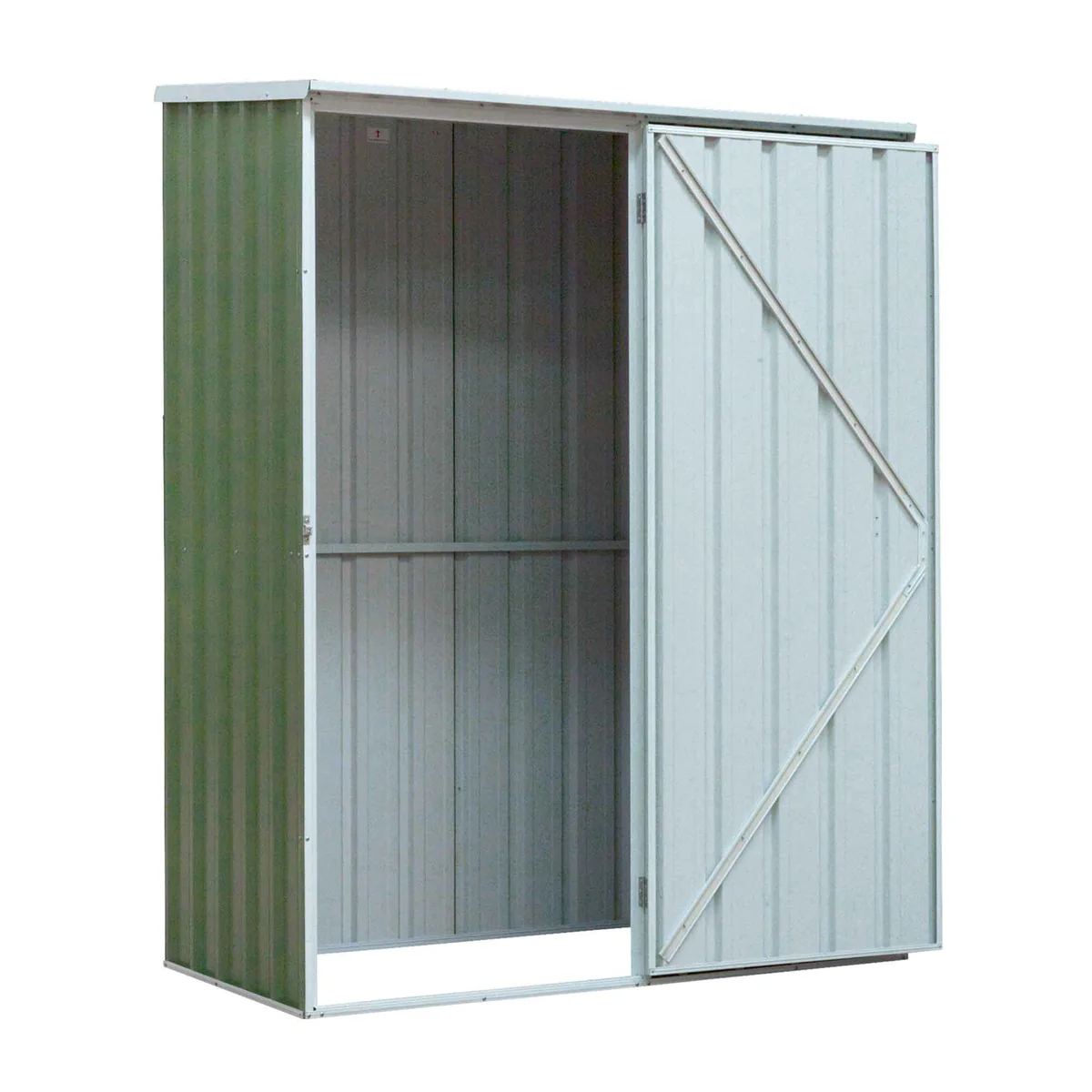Dellonda Galvanized Steel Green Storage Shed Pent Style Roof