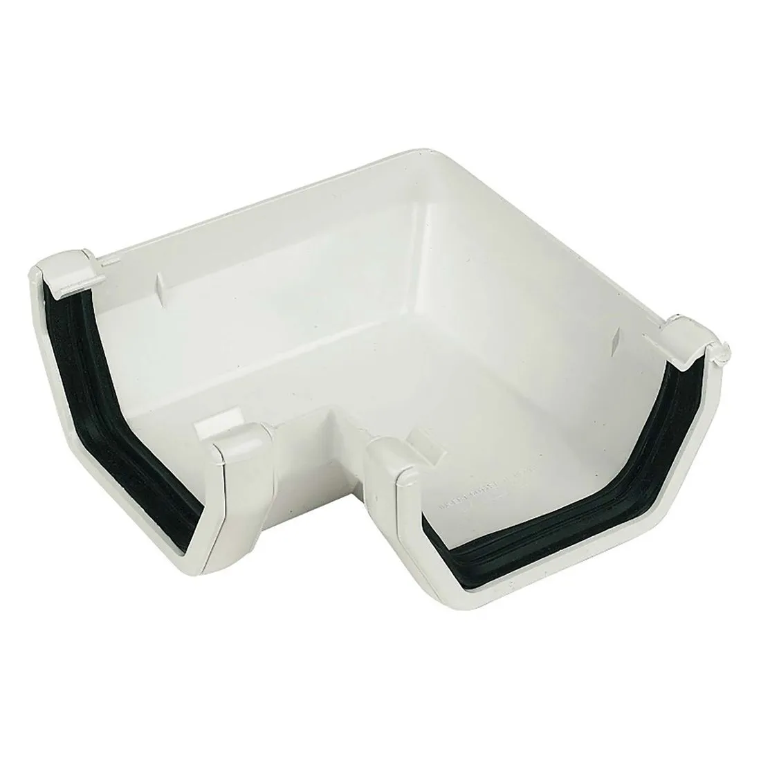 FloPlast White 114mm Square Line 90 Degree Gutter Angle