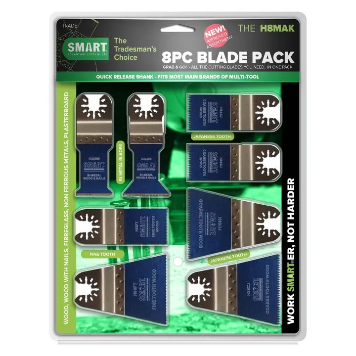 Smart 8 Piece Universal Multi Tool Blade Pack