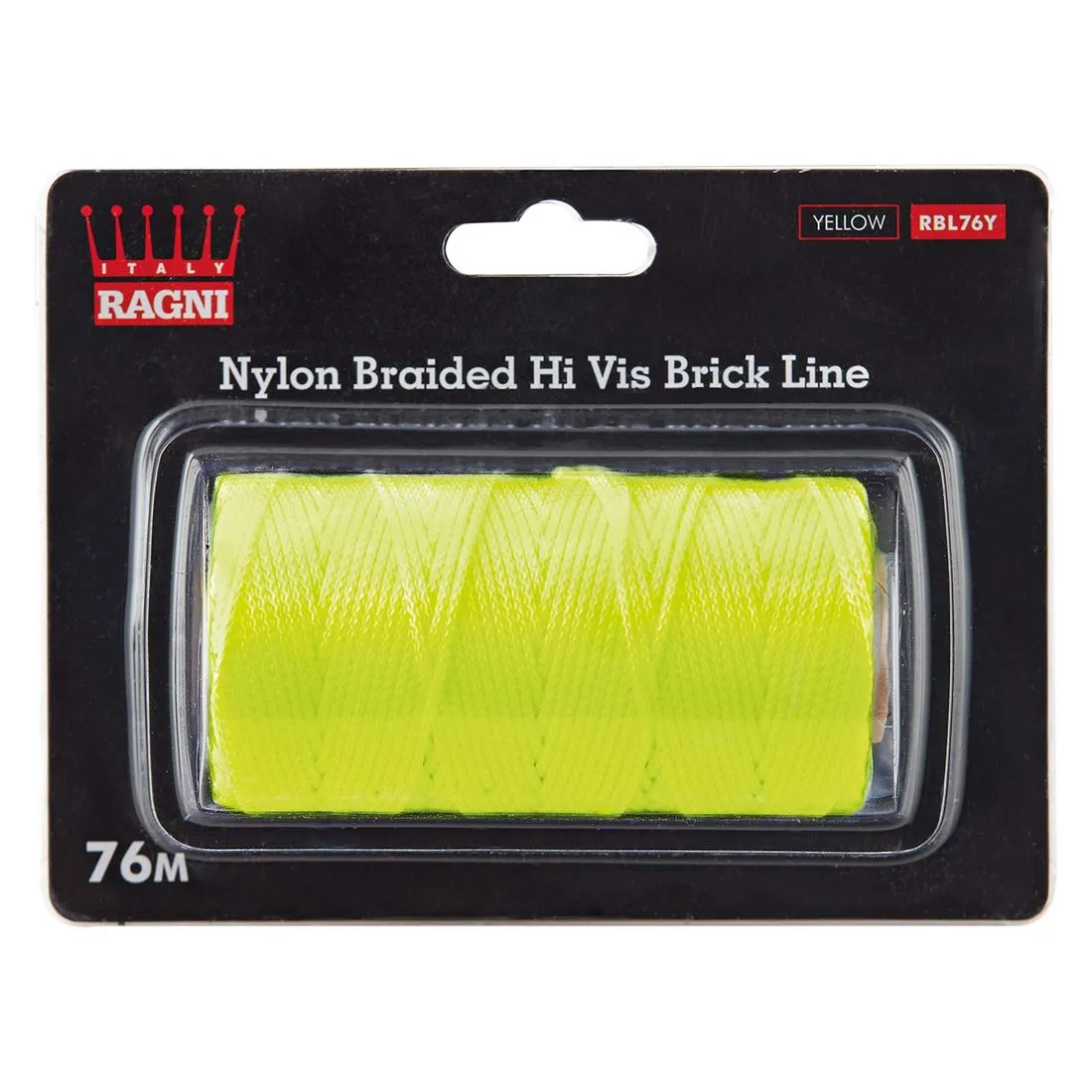 Ragni Nylon Brick Line Hi Vis Yellow 76m