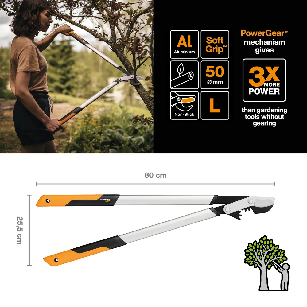 Fiskars Powergear X Bypass Loppers - Large 800Mm