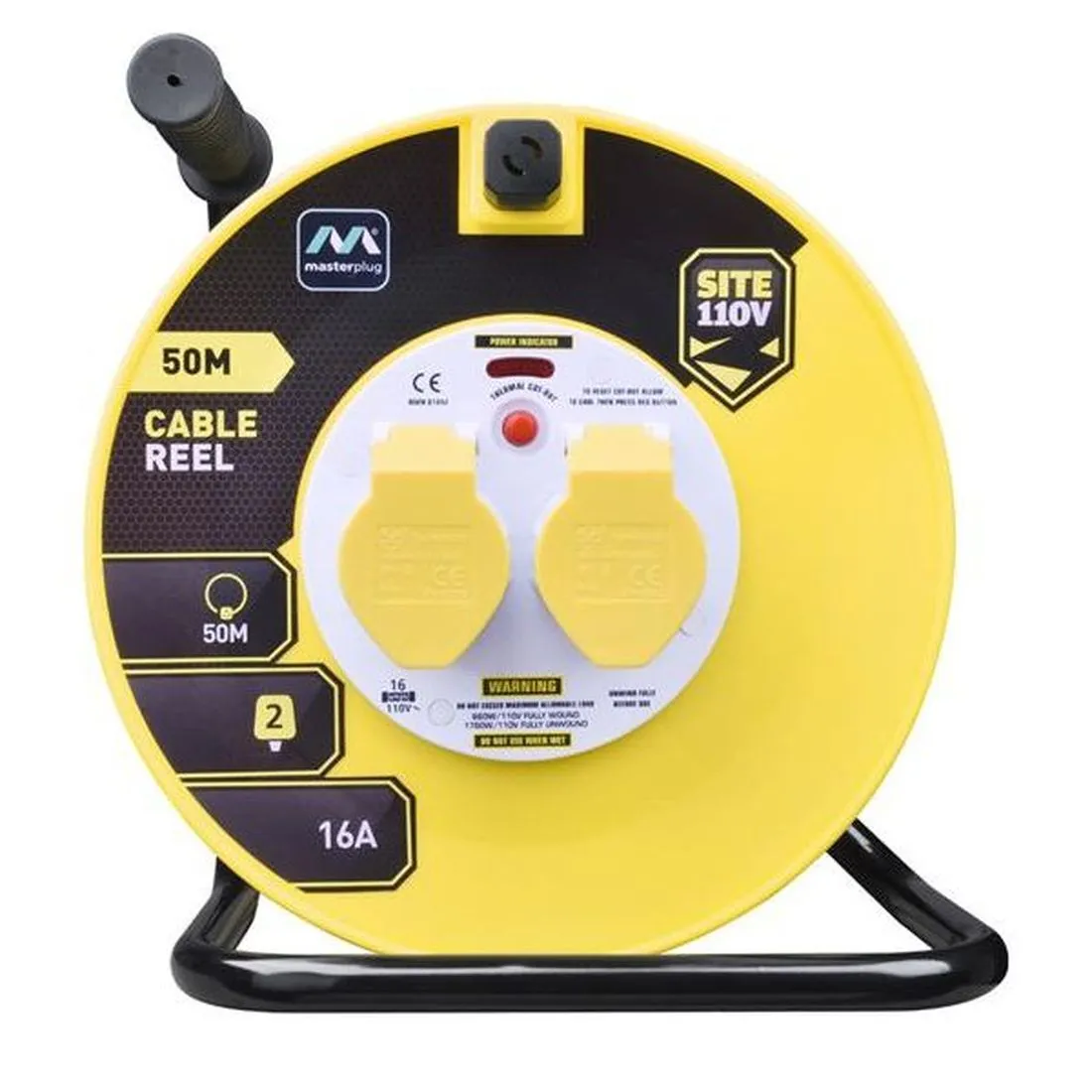 Masterplug Cable Reel 110V 16A Thermal Cut-Out 50m