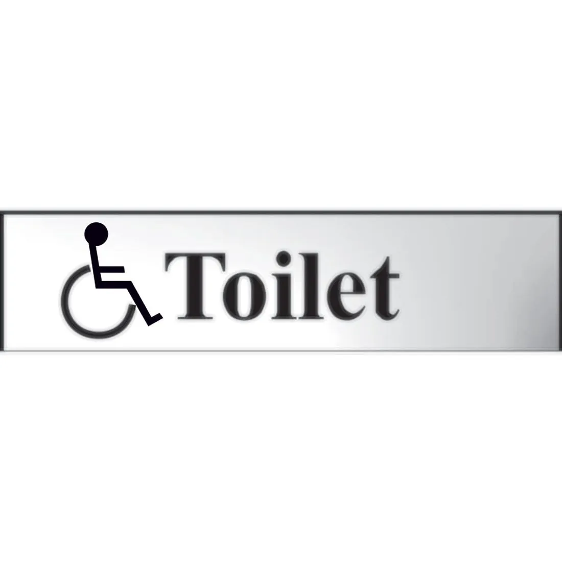 Disabled Toilet Sign Chrome 200 x 50mm