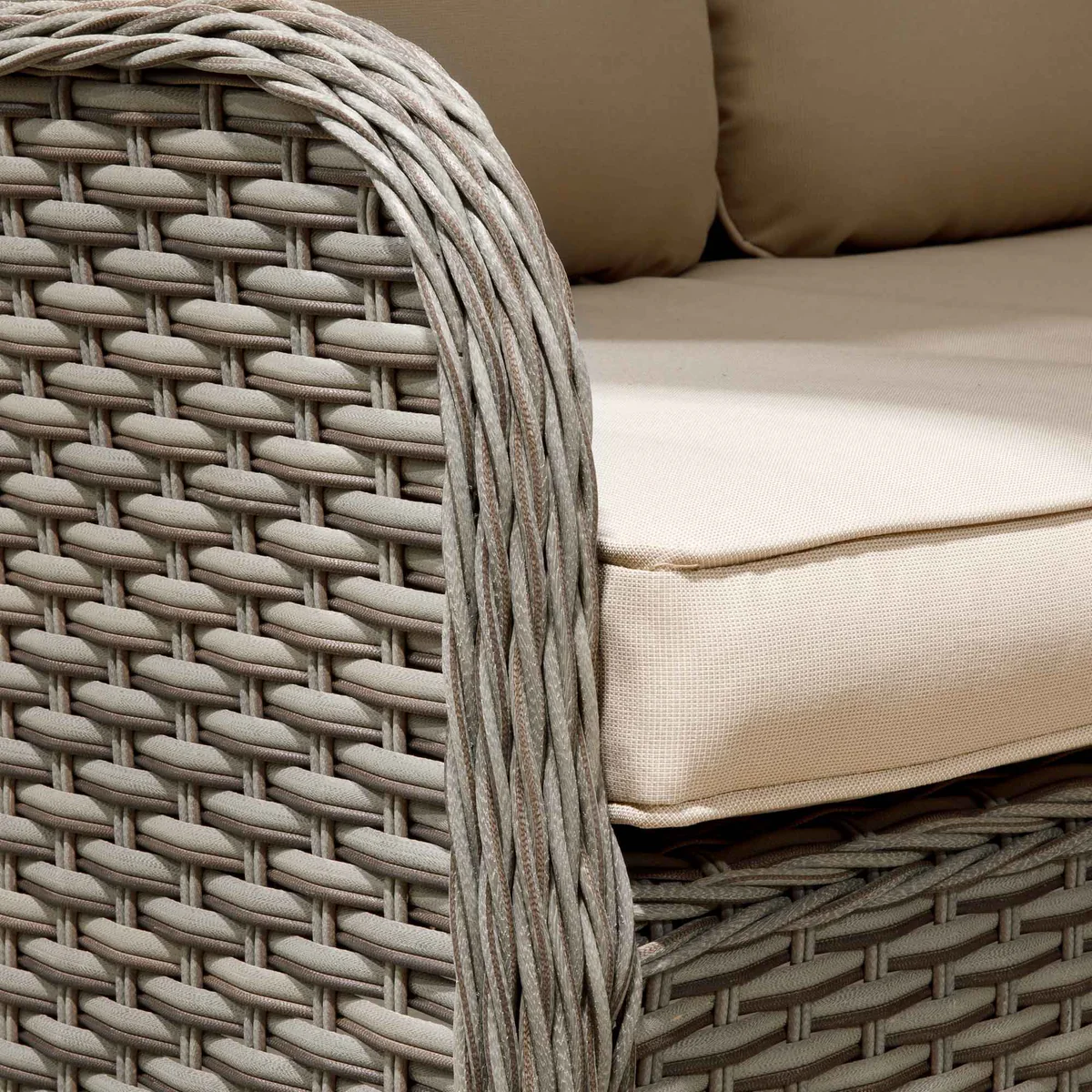 Dellonda Chester Rattan Wicker 5 Piece Outdoor 5-Seater Corner Sofa, Adjustable Table & Footstools