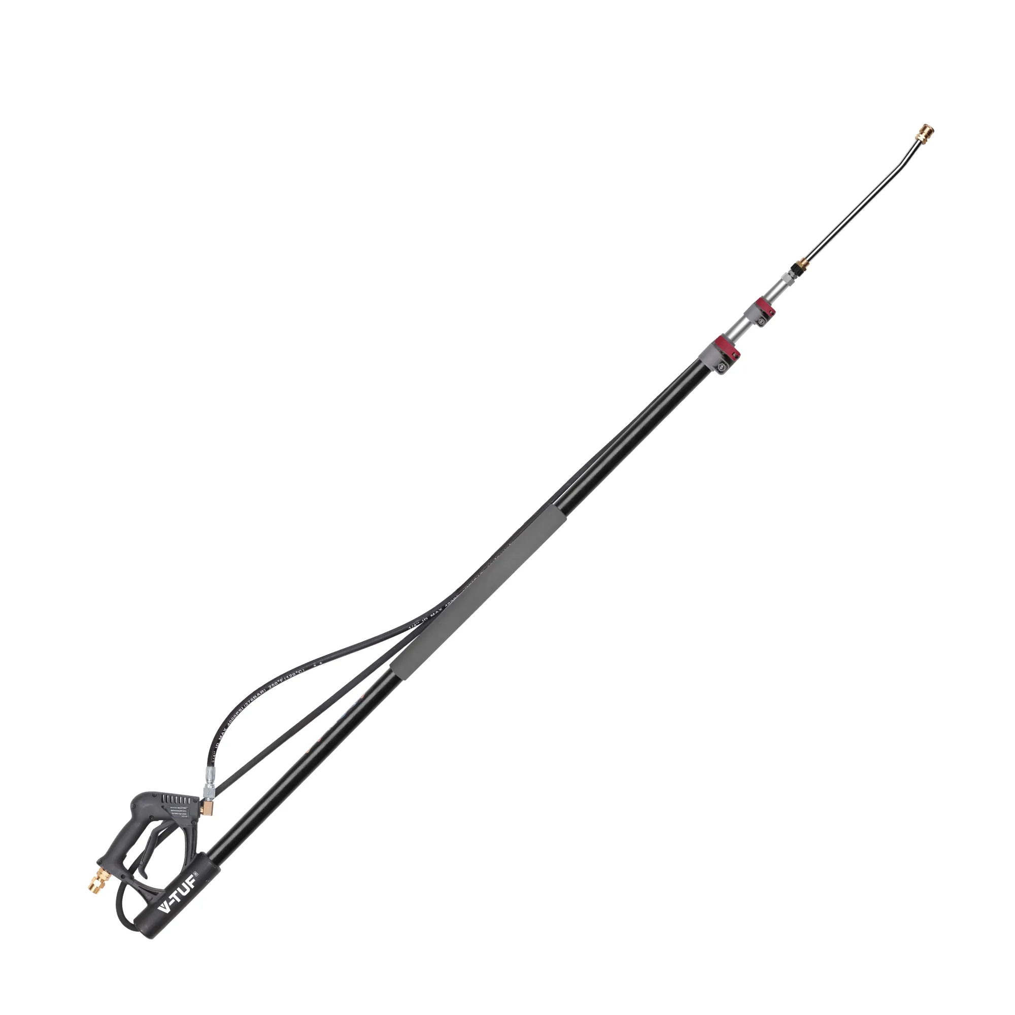 V-TUF Extendable Lance for Pressure Washers - 1.5 to 4m - with Belt & Gutter Cleaning Attachment