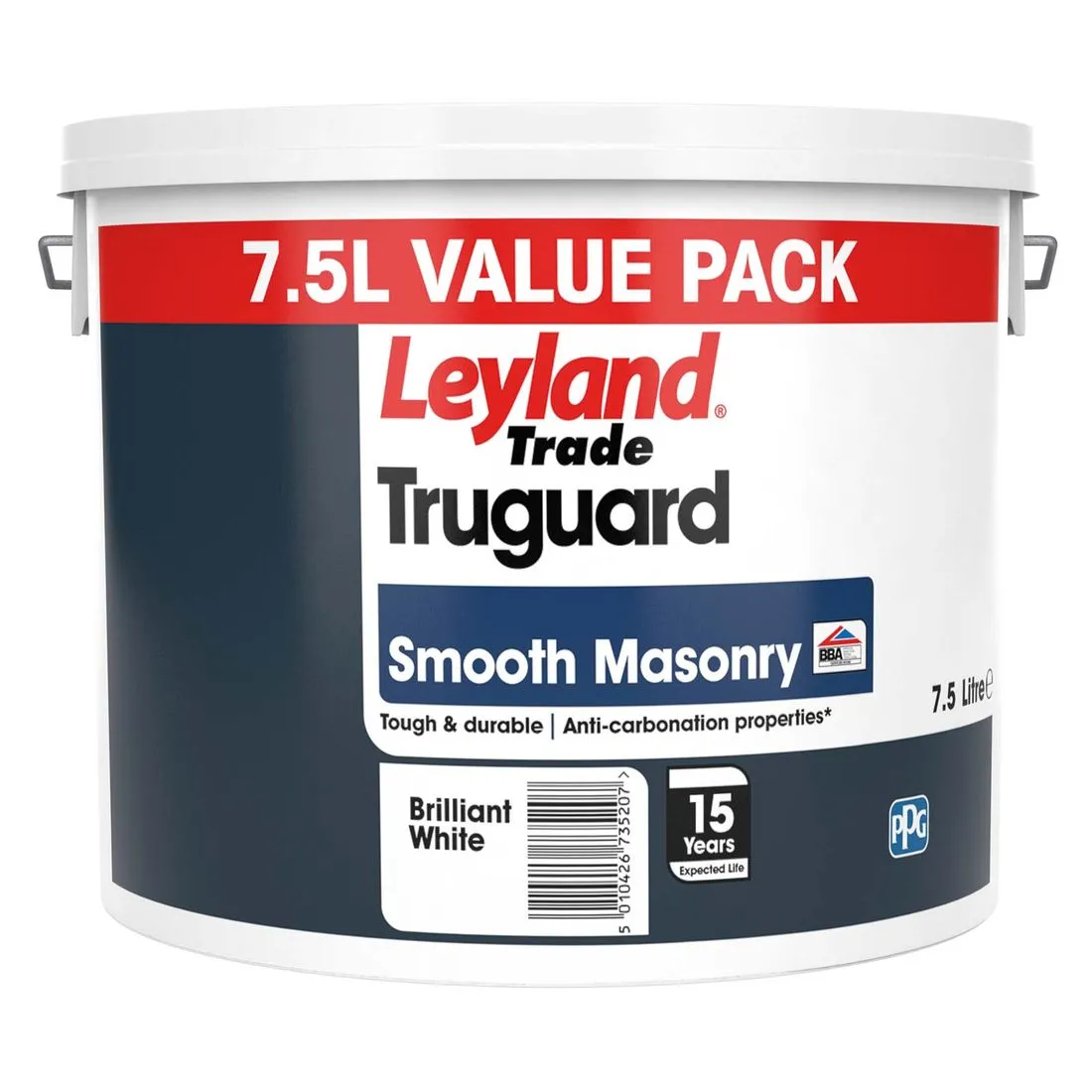 Leyland Truguard Smooth Masonry Paint Brilliant White 7.5L